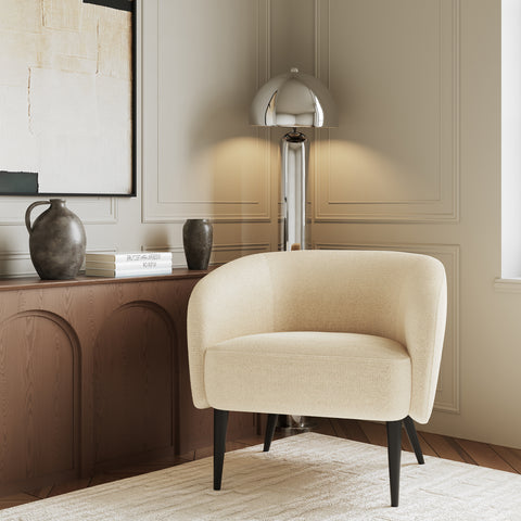 Fauteuil LOVEN tissu tramé toucher doux