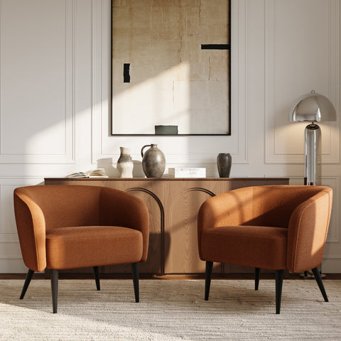 Fauteuil LOVEN tissu tramé toucher doux