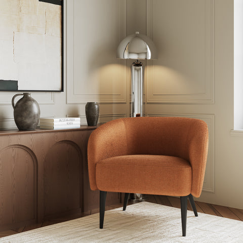 Fauteuil LOVEN tissu tramé toucher doux