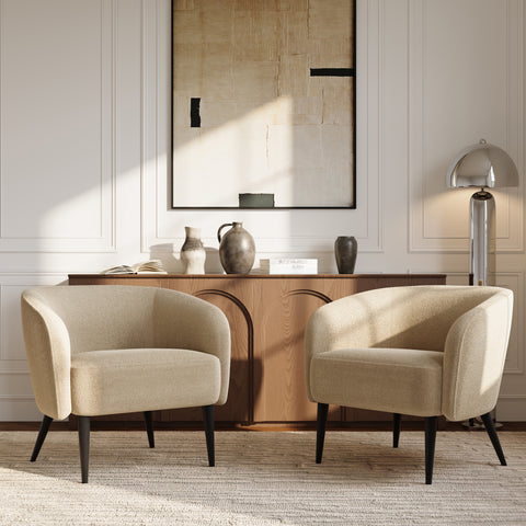 Fauteuil LOVEN tissu tramé toucher doux