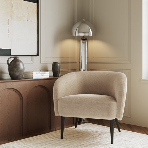 Fauteuil LOVEN tissu tramé toucher doux