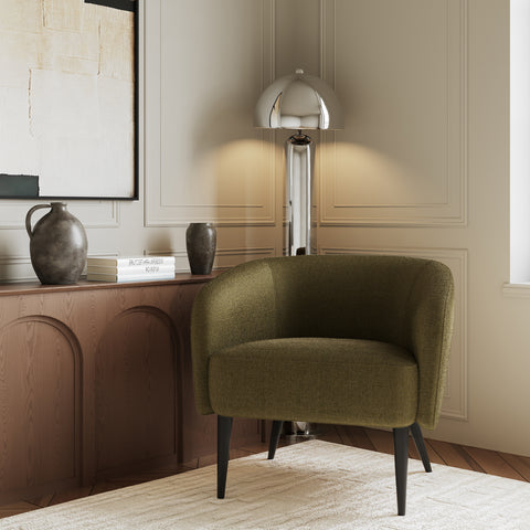 Fauteuil LOVEN tissu tramé toucher doux