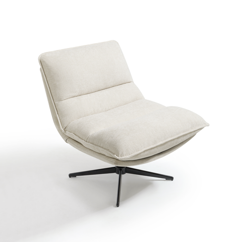 Fauteuil pivotant pied noir NAPA tissu tramé toucher doux