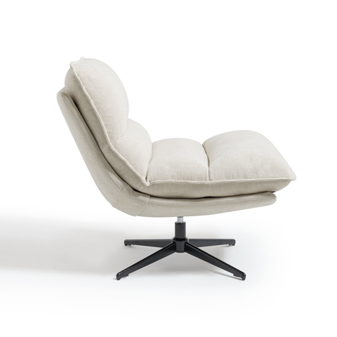 Fauteuil pivotant pied noir NAPA tissu tramé toucher doux