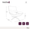 Fauteuil pivotant pied noir NAPA tissu tramé toucher doux