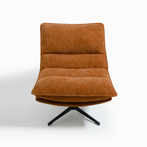 Fauteuil pivotant pied noir NAPA tissu tramé toucher doux