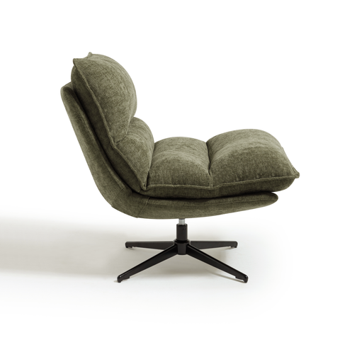 Fauteuil pivotant pied noir NAPA tissu tramé toucher doux