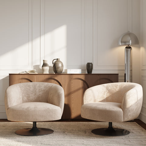Fauteuil pivotant OSKA velours chenillé