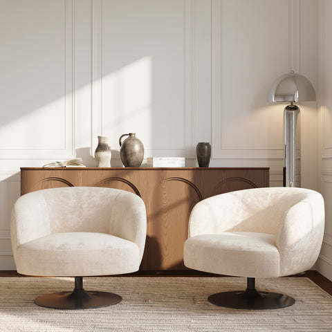 Fauteuil pivotant OSKA velours chenillé