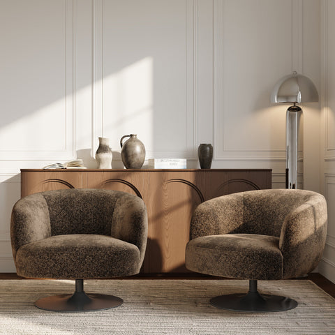 Fauteuil pivotant OSKA velours texturé
