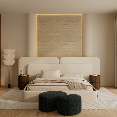 Pouf OVO 60cm velours tramé