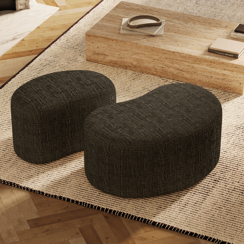 Pouf OVO 80cm velours tramé