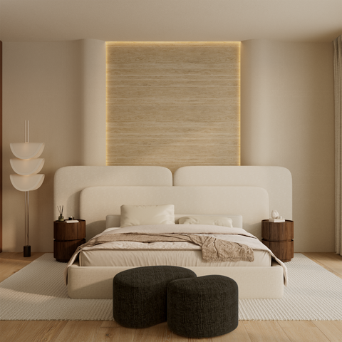 Pouf OVO 80cm velours tramé