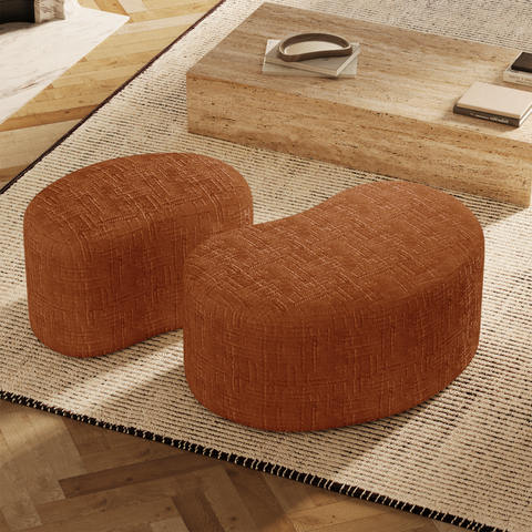 Pouf OVO 80cm velours tramé