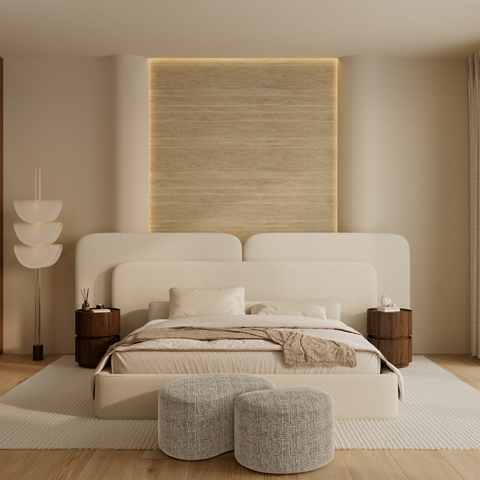 Pouf OVO 80cm velours tramé