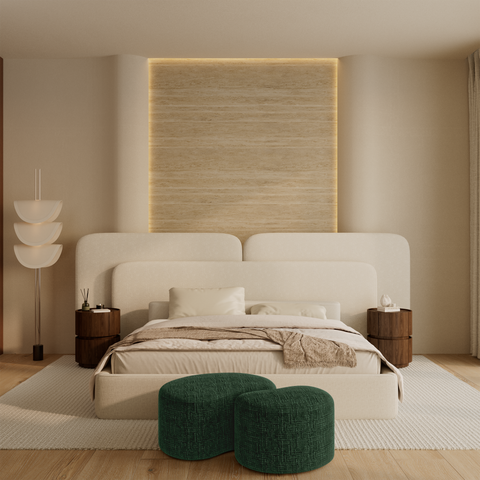 Pouf OVO 80cm velours tramé