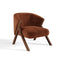 Fauteuil PLUSH velours texturé pieds walnut