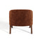 Fauteuil PLUSH velours texturé pieds walnut