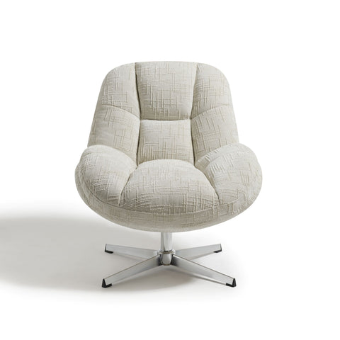 Fauteuil pivotant pied chrome REV velours tramé