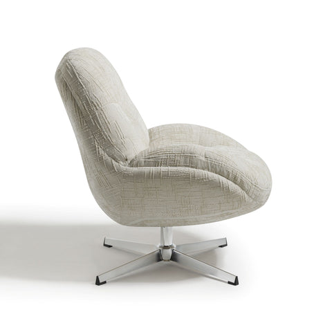 Fauteuil pivotant pied chrome REV velours tramé
