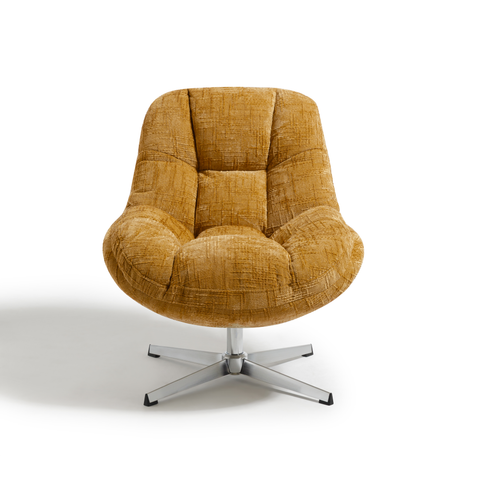Fauteuil pivotant pied chrome REV velours tramé