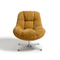 Fauteuil pivotant pied chrome REV velours tramé