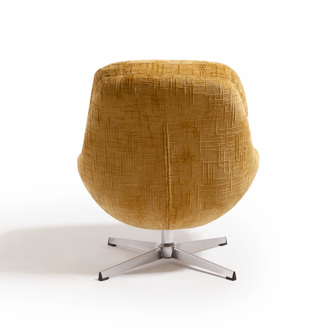 Fauteuil pivotant pied chrome REV velours tramé