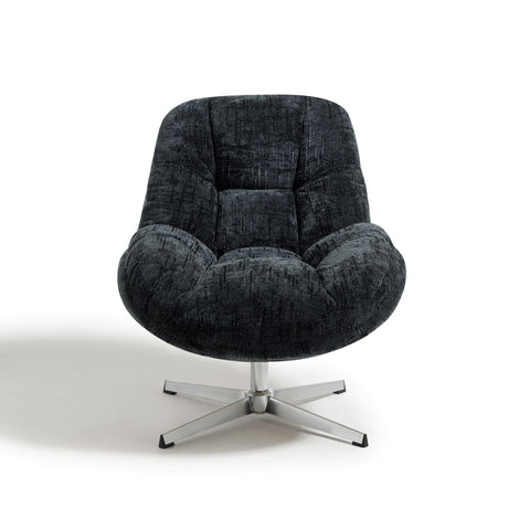 Fauteuil pivotant pied chrome REV velours tramé