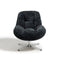 Fauteuil pivotant pied chrome REV velours tramé