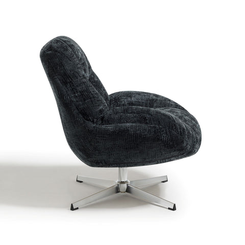 Fauteuil pivotant pied chrome REV velours tramé