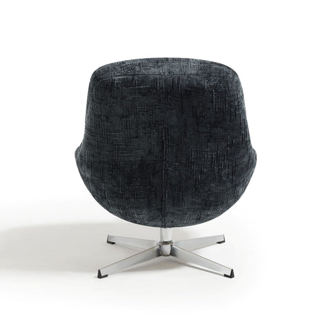Fauteuil pivotant pied chrome REV velours tramé