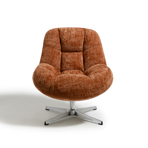Fauteuil pivotant pied chrome REV velours tramé