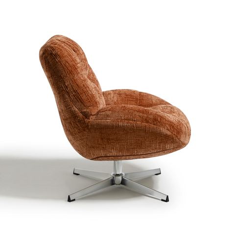 Fauteuil pivotant pied chrome REV velours tramé