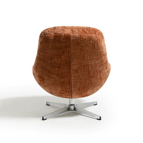 Fauteuil pivotant pied chrome REV velours tramé