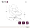 Fauteuil pivotant pied chrome REV velours tramé