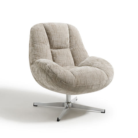 Fauteuil pivotant pied chrome REV velours tramé