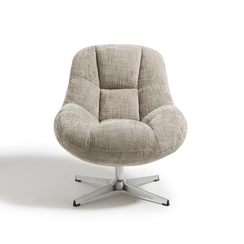 Fauteuil pivotant pied chrome REV velours tramé