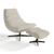 Ensemble fauteuil pivotant et repose-pieds RIVA bouclette