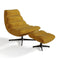 Ensemble fauteuil pivotant et repose-pieds RIVA velours