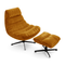 Ensemble fauteuil pivotant et repose-pieds RIVA velours