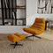 Ensemble fauteuil pivotant et repose-pieds RIVA velours