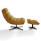 Ensemble fauteuil pivotant et repose-pieds RIVA velours