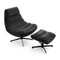 Ensemble fauteuil pivotant et repose-pieds RIVA velours
