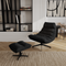 Ensemble fauteuil pivotant et repose-pieds RIVA velours