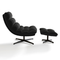 Ensemble fauteuil pivotant et repose-pieds RIVA velours