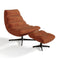 Ensemble fauteuil pivotant et repose-pieds RIVA velours