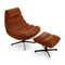 Ensemble fauteuil pivotant et repose-pieds RIVA velours