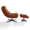 Ensemble fauteuil pivotant et repose-pieds RIVA velours