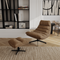 Ensemble fauteuil pivotant et repose-pieds RIVA velours