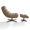 Ensemble fauteuil pivotant et repose-pieds RIVA velours